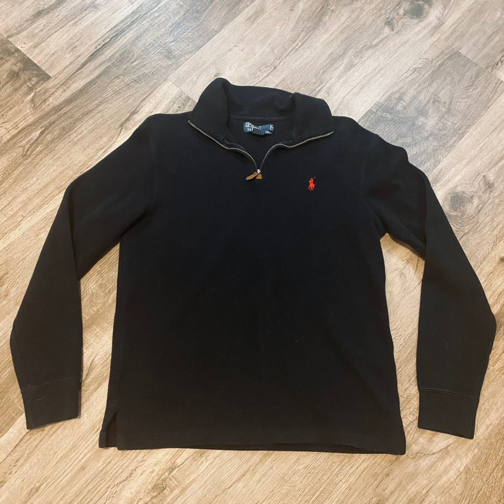 Polo Ralph Lauren Quarter Zip Knit Pullover Men's Small (black)